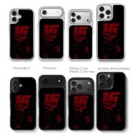 Red F1 16 Leclerc silhouette Chris Brown Phone Case Black Electroplated Silver For Iphone 11 To 17