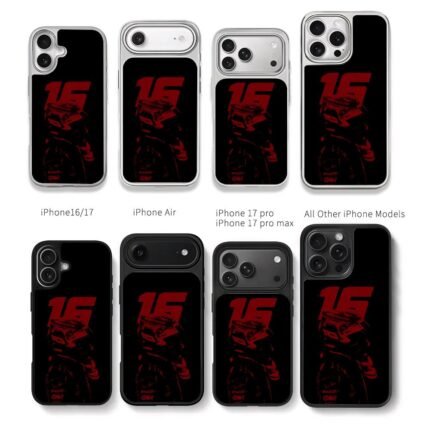 Red F1 16 Leclerc silhouette Chris Brown Phone Case Black Electroplated Silver For Iphone 11 To 17