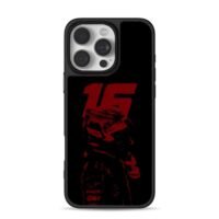 Red F1 16 Leclerc silhouette iPhone 16 Pro Max Black Case