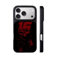 Red F1 16 Leclerc silhouette iPhone 17 Pro Max Black Case