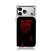 Red F1 16 Leclerc silhouette iPhone 17 Pro Max Electroplated Silver Case1