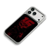 Red F1 16 Leclerc silhouette iPhone 17 Pro Max Electroplated Silver Case2