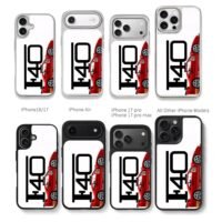 Red Ferrari F40 race car No19 Chris Brown Phone Case Black Electroplated Silver For Iphone 11 To 17