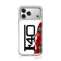 Red Ferrari F40 race car No19 iPhone 17 Pro Max Electroplated Silver Case1