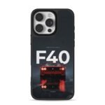Red Ferrari F40 rear wet night iPhone 16 Pro Max Black Case
