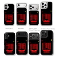 Red Ferrari F40 supercar logo Chris Brown Phone Case Black Electroplated Silver For Iphone 11 To 17