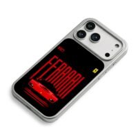 Red Ferrari F40 supercar logo iPhone 17 Pro Max Electroplated Silver Case2