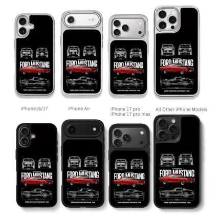Red Ford Mustang 1965 Fastback Chris Brown Phone Case Black Electroplated Silver For Iphone 11 To 17
