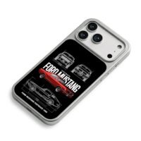 Red Ford Mustang 1965 Fastback iPhone 17 Pro Max Electroplated Silver Case2
