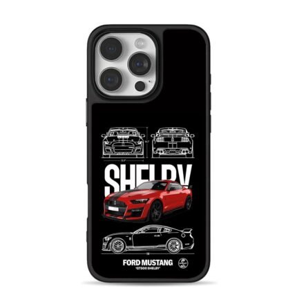 Red Ford Mustang Shelby GT500 iPhone 16 Pro Max Black Case