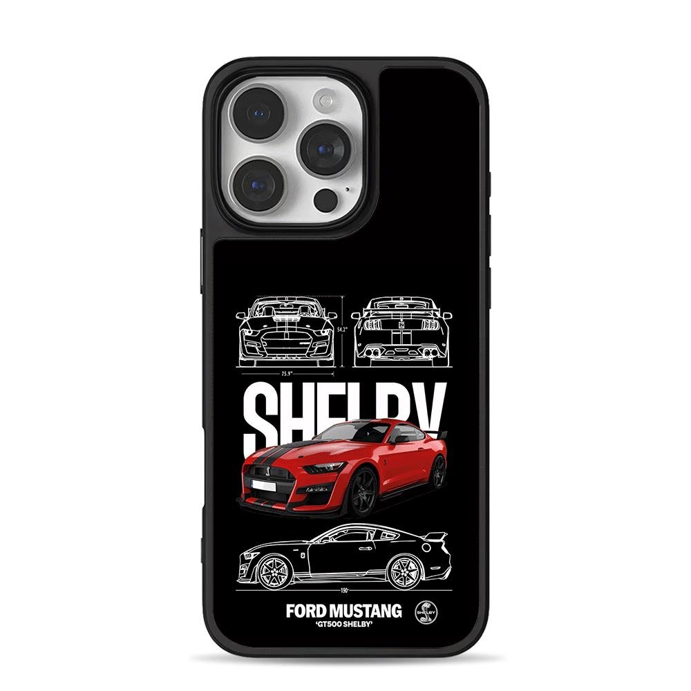 Red Ford Mustang Shelby GT500 iPhone 16 Pro Max Black Case Red Ford Mustang Shelby GT500 iPhone 16 Pro Max Black Case
