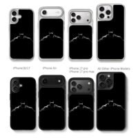 Red glowing Batman silhouette Chris Brown Phone Case Black Electroplated Silver For Iphone 11 To 17