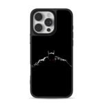 Red glowing Batman silhouette iPhone 16 Pro Max Black Case
