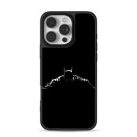 Red glowing Batman silhouette iPhone 16 Pro Max Black Case