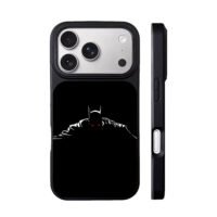 Red glowing Batman silhouette iPhone 17 Pro Max Black Case