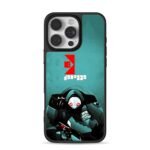 Red glowing eyed armored robot iPhone 16 Pro Max Black Case