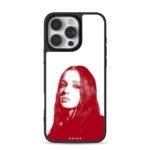 Red halftone long hair girl 5 stars iPhone 16 Pro Max Black Case