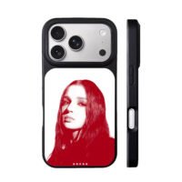 Red halftone long hair girl 5 stars iPhone 17 Pro Max Black Case