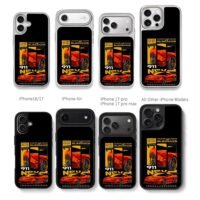 Red Honda NSX race car with slogans Chris Brown Phone Case Black Electroplated Silver For Iphone 11 To 17