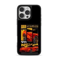 Red Honda NSX race car with slogans iPhone 16 Pro Max Black Case