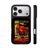 Red Honda NSX race car with slogans iPhone 17 Pro Max Black Case
