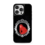 Red hooded goth woman ornate frame iPhone 16 Pro Max Black Case