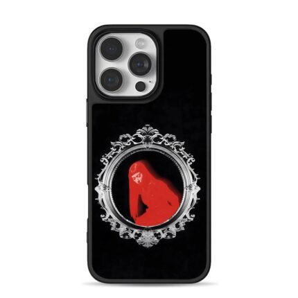 Red hooded goth woman ornate frame iPhone 16 Pro Max Black Case
