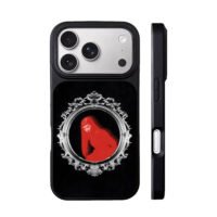 Red hooded goth woman ornate frame iPhone 17 Pro Max Black Case