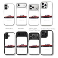 Red JDM RS Turbo art by Markaryan Chris Brown Phone Case Black Electroplated Silver For Iphone 11 To 17