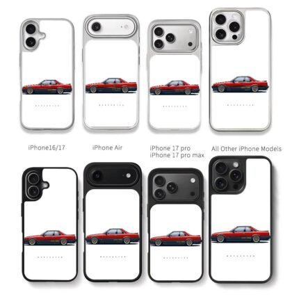 Red JDM RS Turbo art by Markaryan Chris Brown Phone Case Black Electroplated Silver For Iphone 11 To 17