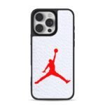 Red Jordan Jumpman basketball logo iPhone 16 Pro Max Black Case