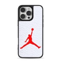 Red Jordan Jumpman basketball logo iPhone 16 Pro Max Black Case