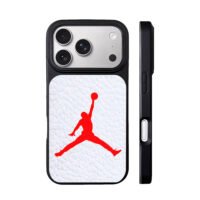 Red Jordan Jumpman basketball logo iPhone 17 Pro Max Black Case