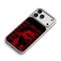 Red Kohli portrait with repeated Kohli iPhone 17 Pro Max Electroplated Silver Case2