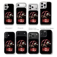 Red Linkin Park band logo and text Chris Brown Phone Case Black Electroplated Silver For Iphone 11 To 17