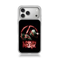 Red Linkin Park band logo and text iPhone 17 Pro Max Electroplated Silver Case1
