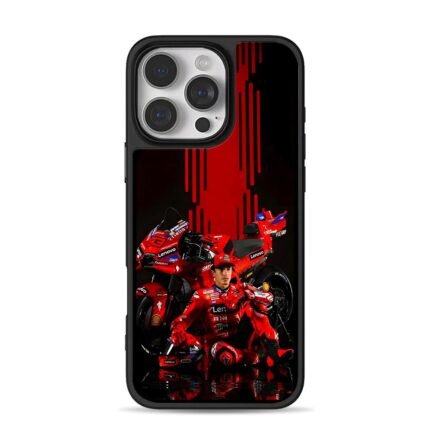 Red Marc Marquez Ducati MotoGP bike iPhone 16 Pro Max Black Case