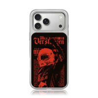 Red Max Verstappen F1 celebration iPhone 17 Pro Max Electroplated Silver Case1