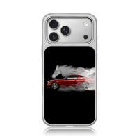 Red Mustang GT with smoke horse art iPhone 17 Pro Max Electroplated Silver Case1