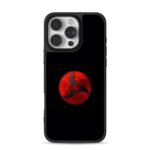 Red Naruto Mangekyou Sharingan logo iPhone 16 Pro Max Black Case