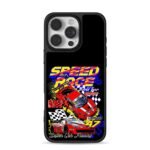 Red NASCAR 47 speed race cars art iPhone 16 Pro Max Black Case