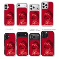 Red neon line Iron Man Tony Stark Chris Brown Phone Case Black Electroplated Silver For Iphone 11 To 17