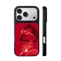 Red neon line Iron Man Tony Stark iPhone 17 Pro Max Black Case
