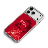 Red neon line Iron Man Tony Stark iPhone 17 Pro Max Electroplated Silver Case2