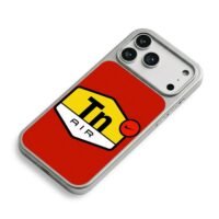 Red Nike Tn Air logo with swoosh iPhone 17 Pro Max Electroplated Silver Case2