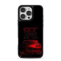 Red Nissan GTR rear with GTR logo iPhone 16 Pro Max Black Case