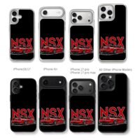 Red NSX JDM cartoon sports car Chris Brown Phone Case Black Electroplated Silver For Iphone 11 To 17