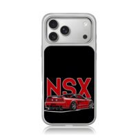 Red NSX JDM cartoon sports car iPhone 17 Pro Max Electroplated Silver Case1