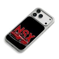 Red NSX JDM cartoon sports car iPhone 17 Pro Max Electroplated Silver Case2