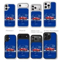 Red Shelby Cobra on blue background Chris Brown Phone Case Black Electroplated Silver For Iphone 11 To 17